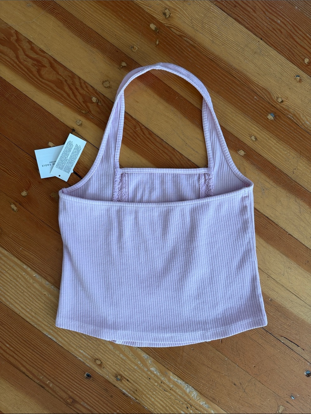 American Eagle Lace Trim Halter Tank Top Medium - Picture 4 of 5